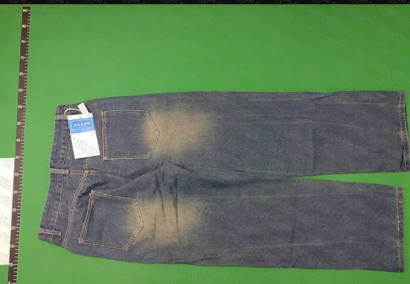 Blue Vintage Baggy Pants with Measurements 2