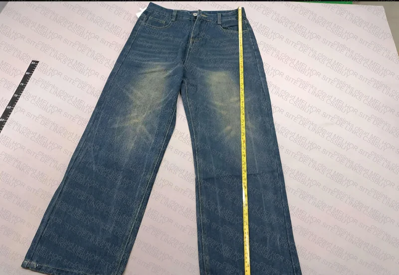 Blue Vintage Baggy Pants with Measurements 5