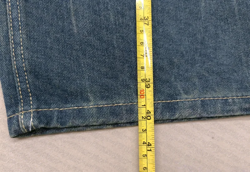 Blue Vintage Baggy Pants with Measurements 6