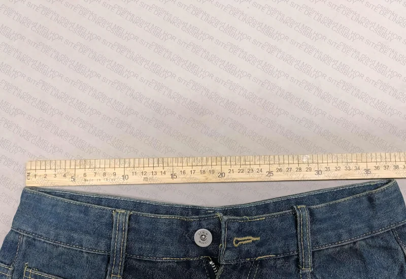 Blue Vintage Baggy Pants with Measurements 7