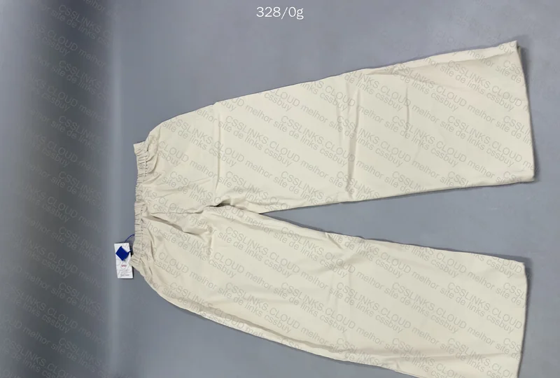 Beige Straight Polyester Pants 5