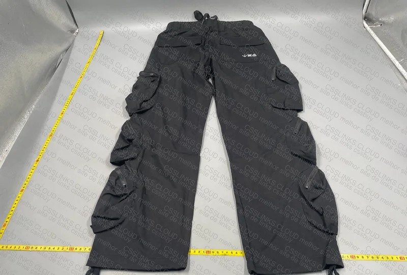 Black Cargo Pants with Many Pockets