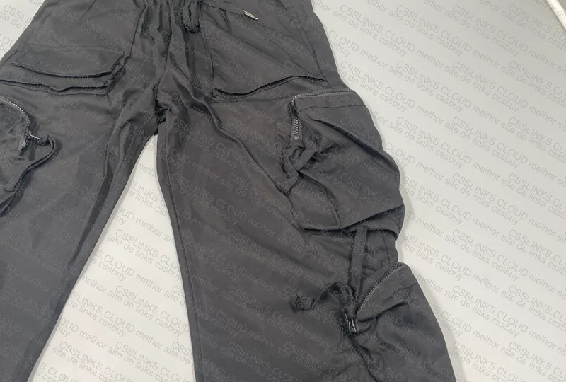 Black Cargo Pants with Many Pockets 2