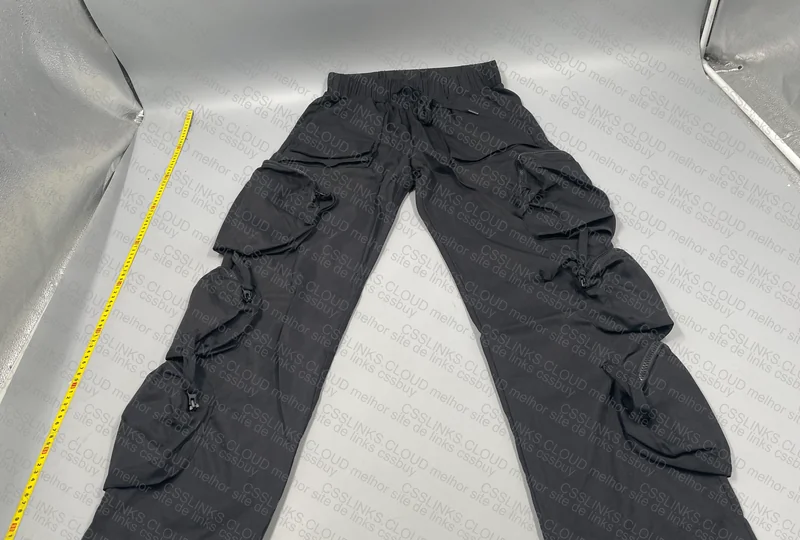 Black Cargo Pants with Many Pockets 3