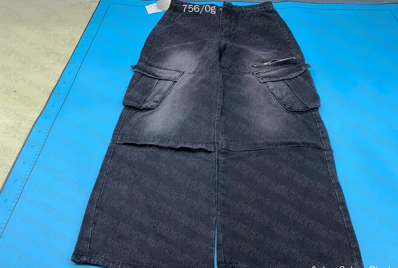 Black Stonewashed Cargo Pants
