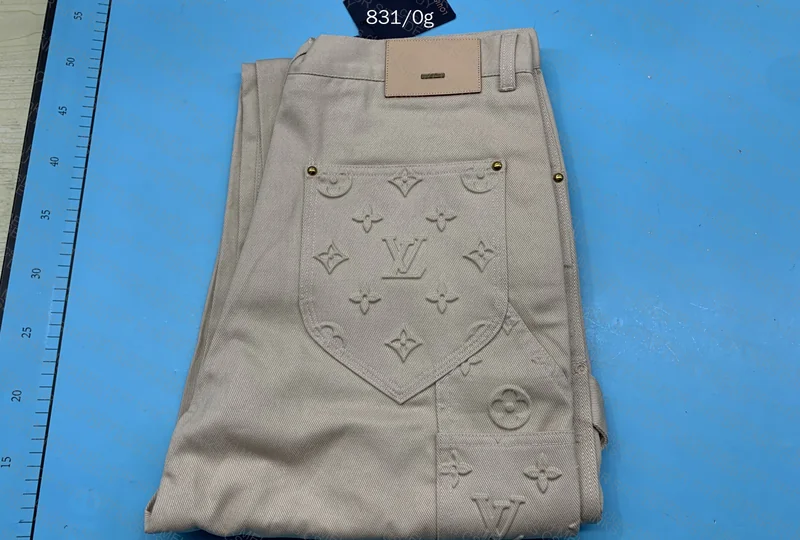 White Louis Vuitton Carpenter Pants