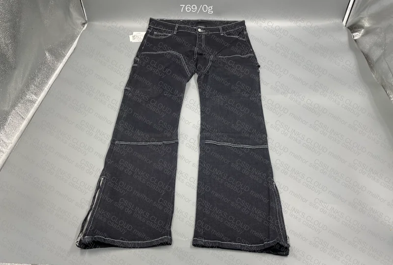 Black Flared Jeans with Questionable White Lines 2