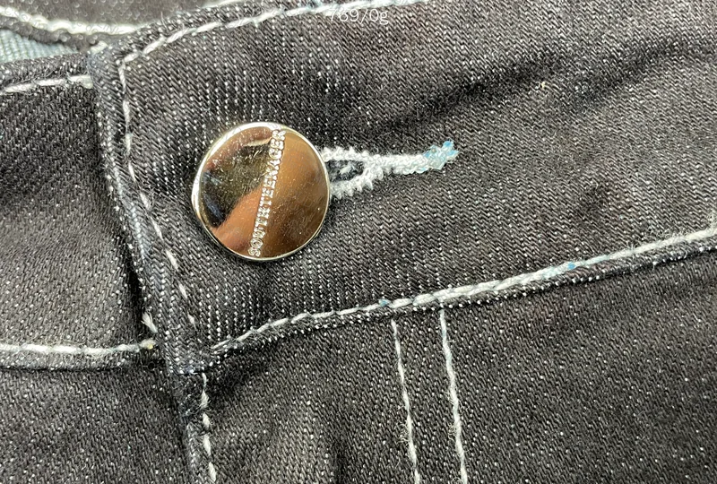 Black Flared Jeans with Questionable White Lines 6