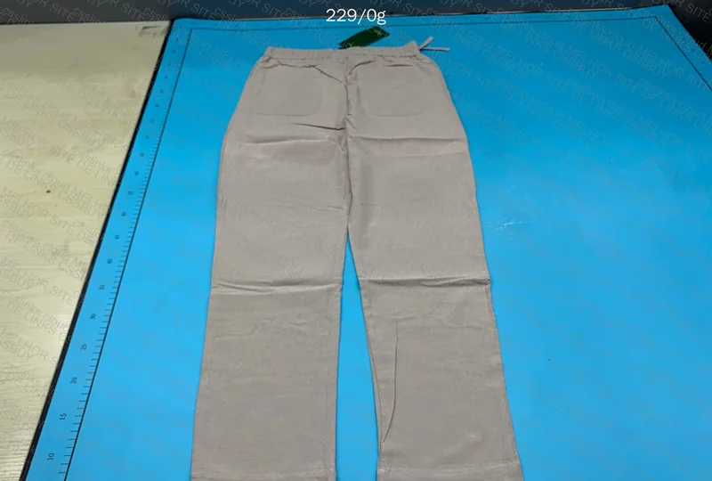 Black Beige Linen Pants 4