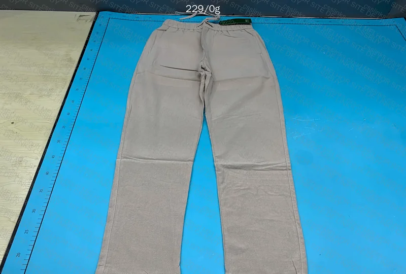 Black Beige Linen Pants 5