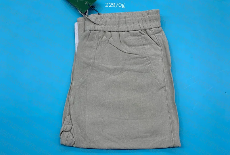 Black Beige Linen Pants 6