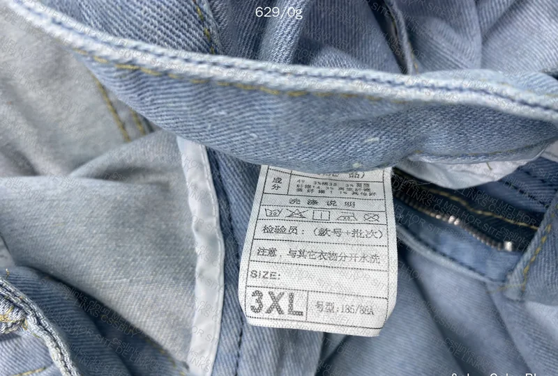 Blue Straight Pants with Measurements