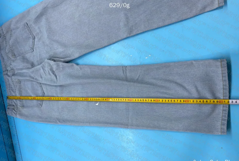 Blue Straight Pants with Measurements 2
