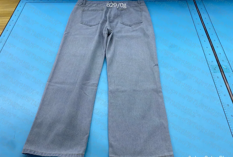 Blue Straight Pants with Measurements 3