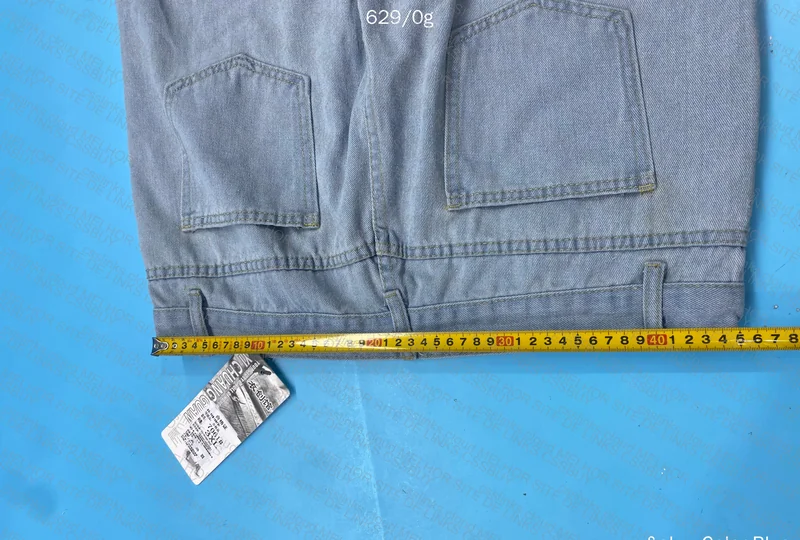 Blue Straight Pants with Measurements 4