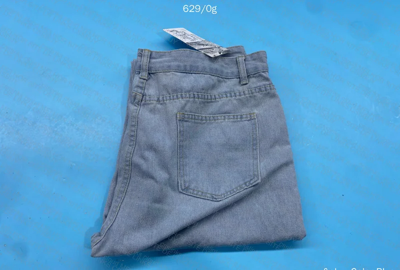 Blue Straight Pants with Measurements 5