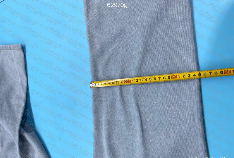 Blue Straight Pants with Measurements 6