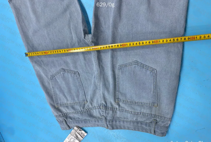 Blue Straight Pants with Measurements 8