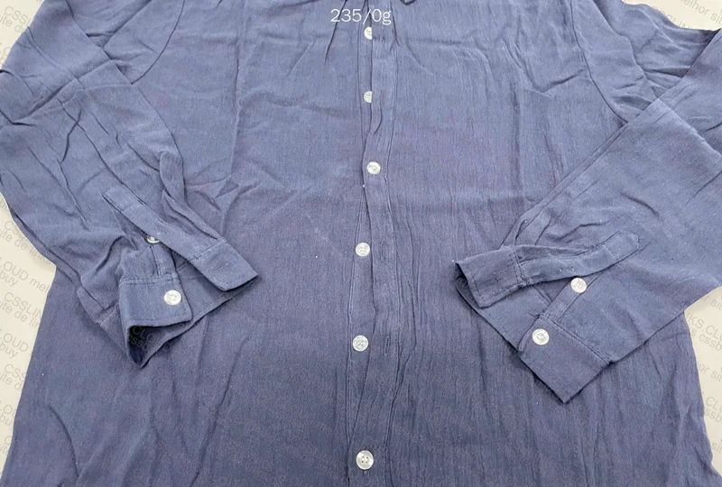 Blue and White Linen Shirt 5