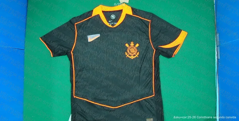 Corinthians III 25/26 Nike Men's Black and Orange Shirt