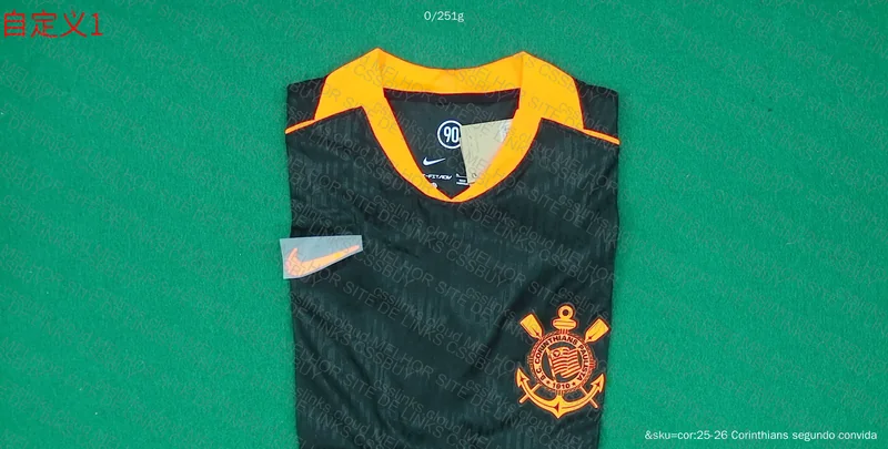 Corinthians III 25/26 Nike Men's Black and Orange Shirt 2