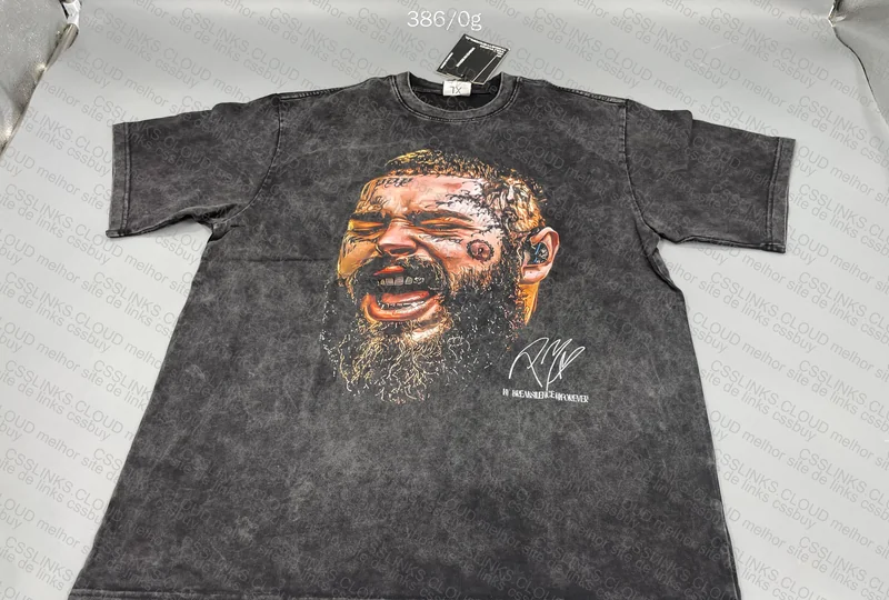 Stonewashed Big Face Post Malone Shirt 2