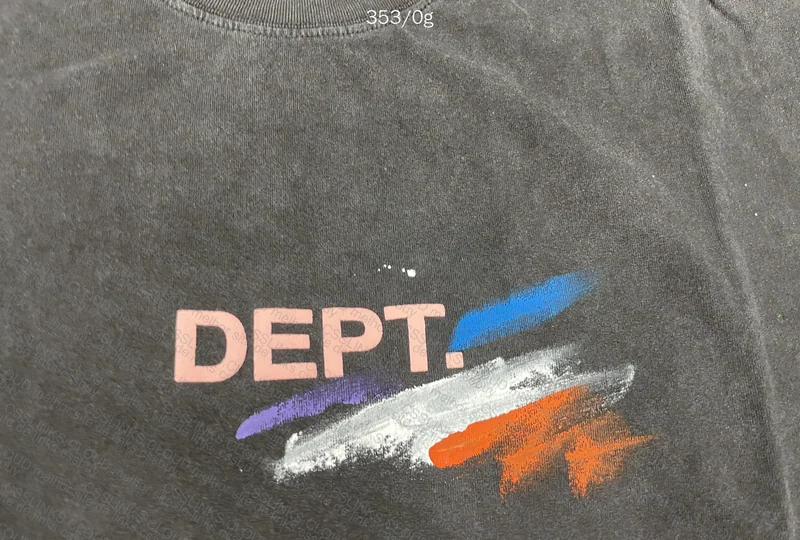 Gallery Dept Shirt with Paint Splash (with measurements) 2