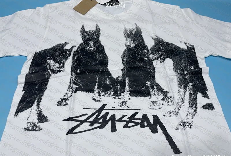 White Doberman Stussy T-Shirt 2