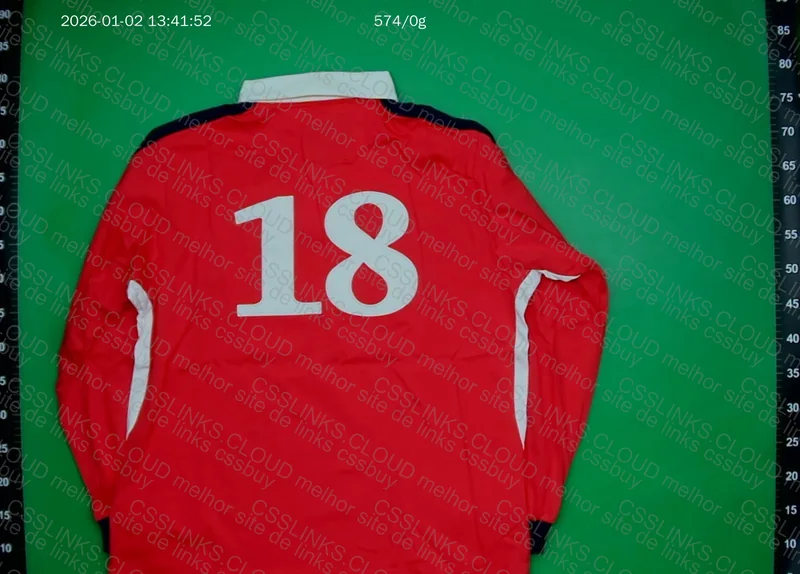 Corteiz Long Sleeve Paneled Rugby Red T-Shirt 2
