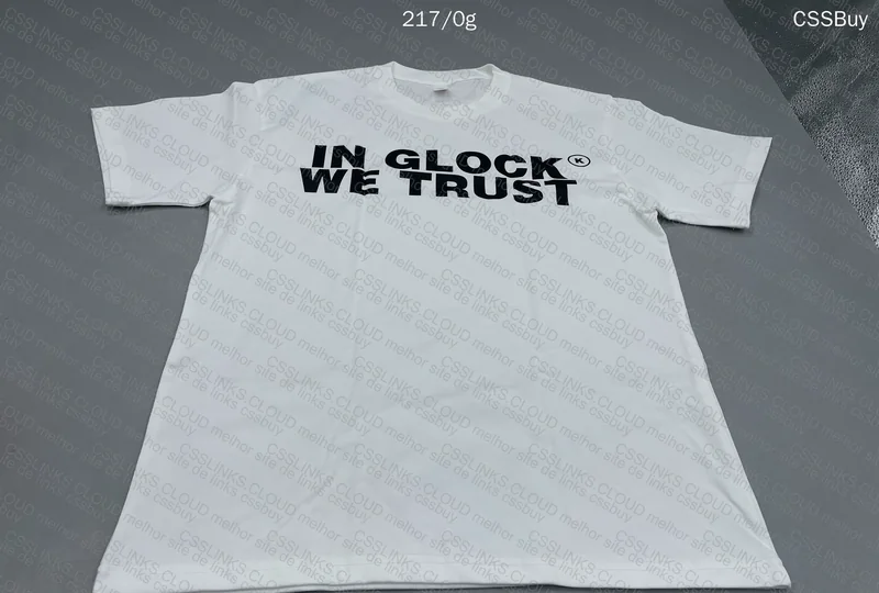In Glock We Trust T-shirt (with measurements)