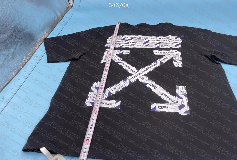 Off White Airport Tape T-Shirt (With Measurements) 2