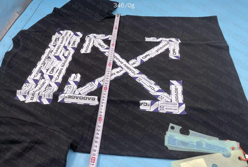 Off White Airport Tape T-Shirt (With Measurements) 4