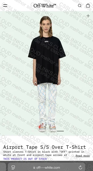 Off White Airport Tape T-Shirt (With Measurements) 7