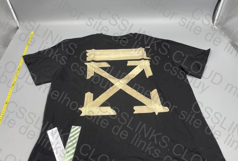 OFF-White Slim Fit Tape Arrows Black Beige T-Shirt