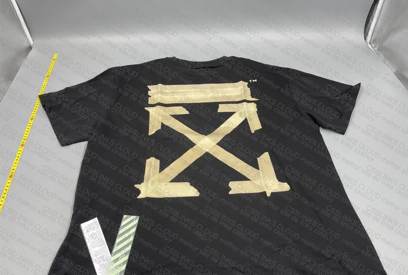 OFF-White Slim Fit Tape Arrows Black Beige T-Shirt 5
