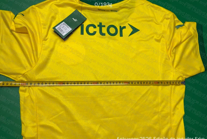 Palmeiras Yellow T-Shirt with Measurements 2