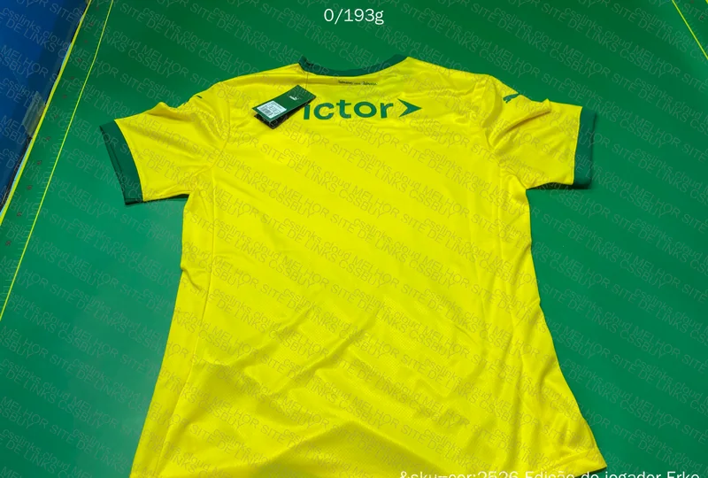Palmeiras Yellow T-Shirt with Measurements 3