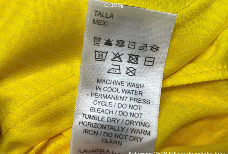 Palmeiras Yellow T-Shirt with Measurements 5