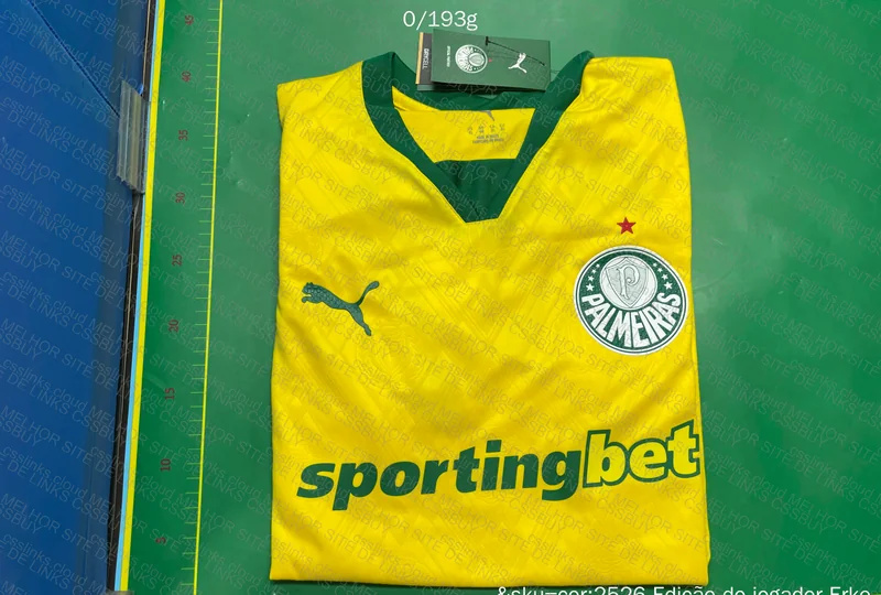Palmeiras Yellow T-Shirt with Measurements 6