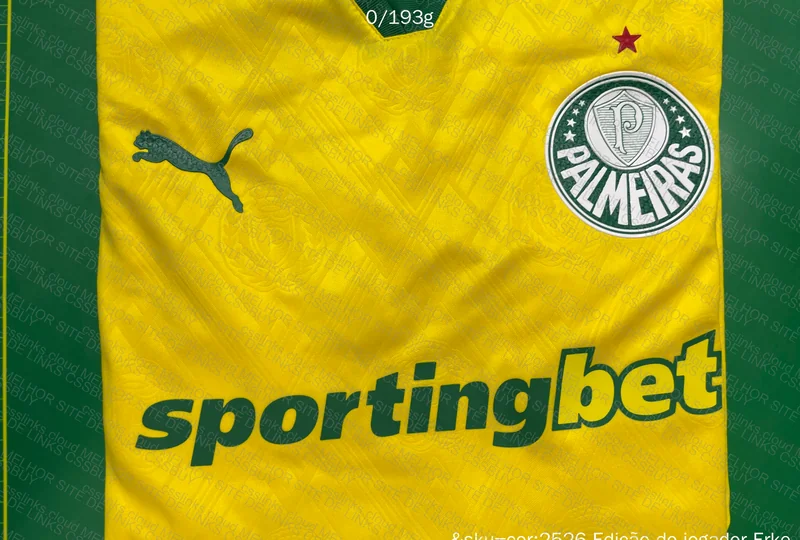 Palmeiras Yellow T-Shirt with Measurements 9