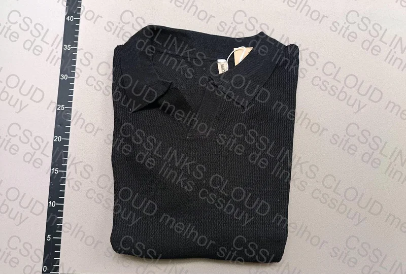 Ribbed Polo T-Shirt with Measurements 4