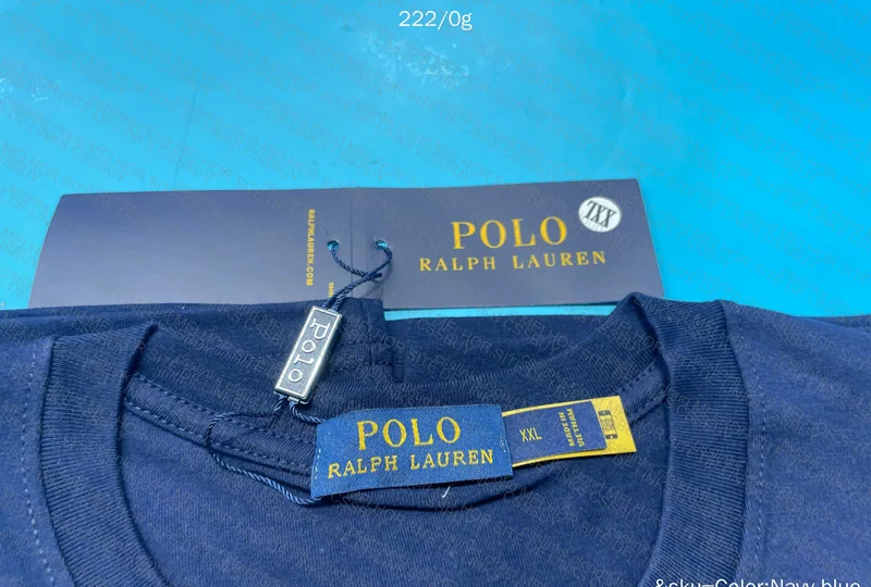 Ralph Lauren Navy, Black and White T-Shirt (with Measurements) 5
