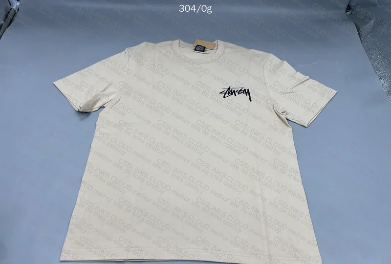 Stussy Beige and Purple T-Shirt