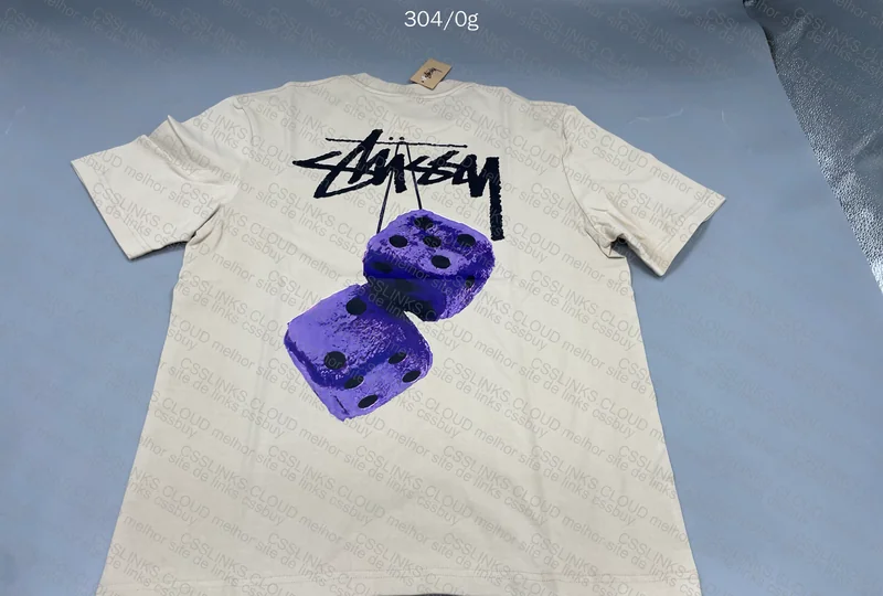 Stussy Beige and Purple T-Shirt 5