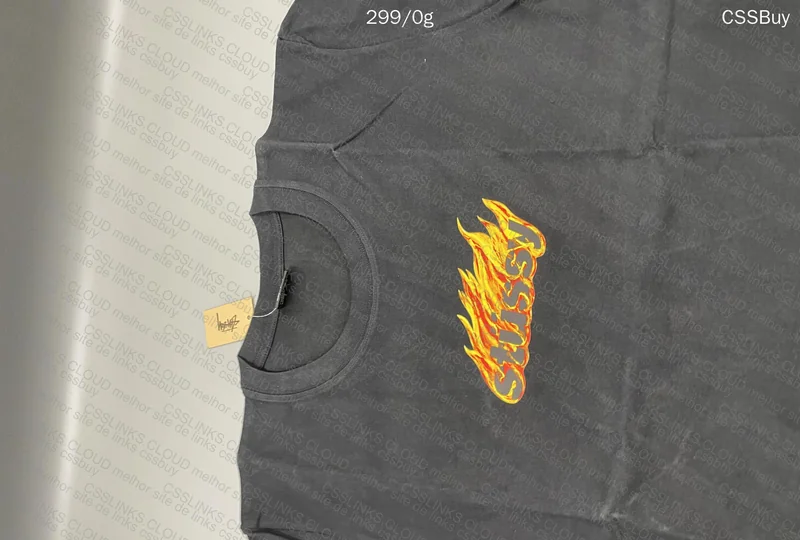 Stussy Fire T-Shirt (with Measurements) 2