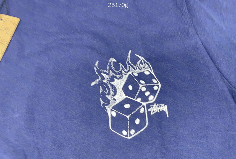 Stussy Firedice T-Shirt with Measurements GL 3