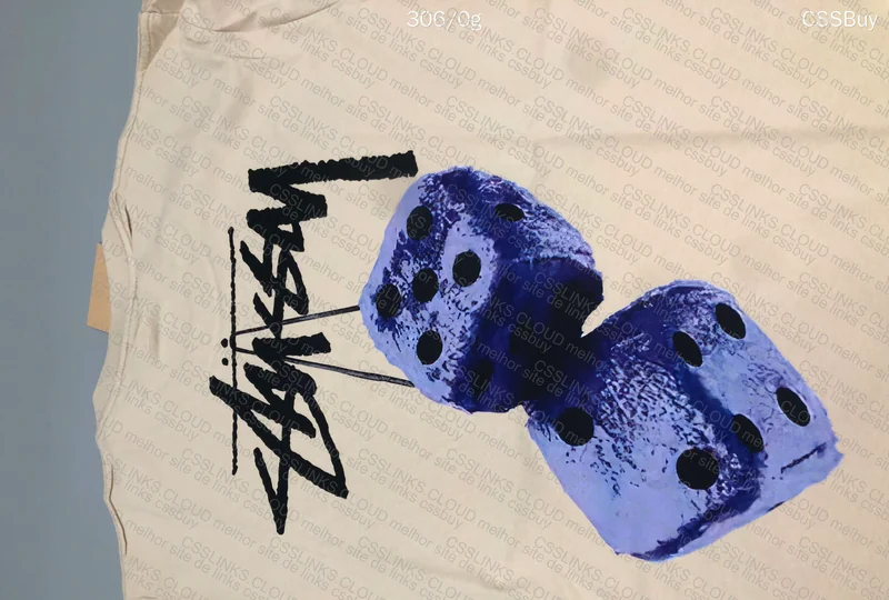 Stussy Khaki Purple Dice T-Shirt 4