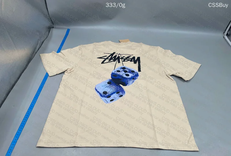 Stussy Khaki Purple Dice T-Shirt 4