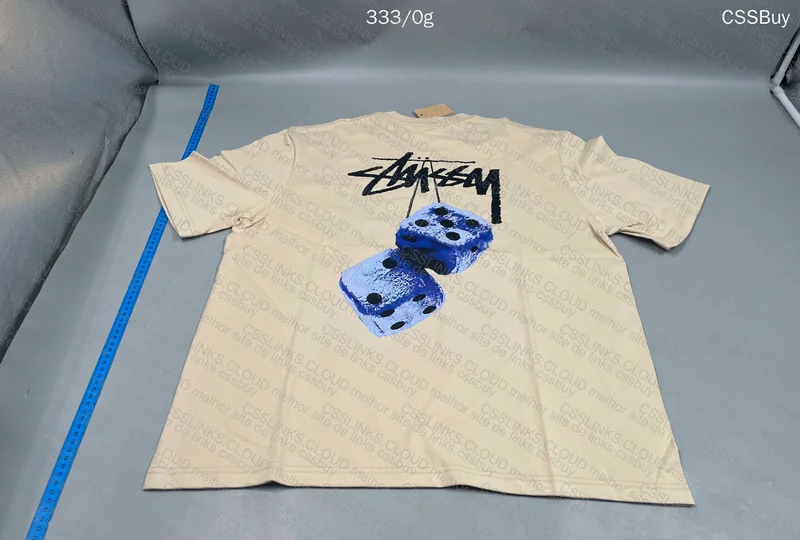 Stussy Khaki Purple Dice T-Shirt 6