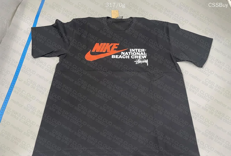 Stussy x Nike International Beach Crew Black T-Shirt 2